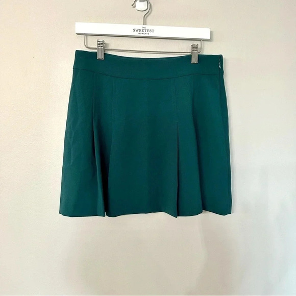 Boden Pleated Crepe Mini Side Zip Skirt in Green Size US 8 NWT - Picture 9 of 9